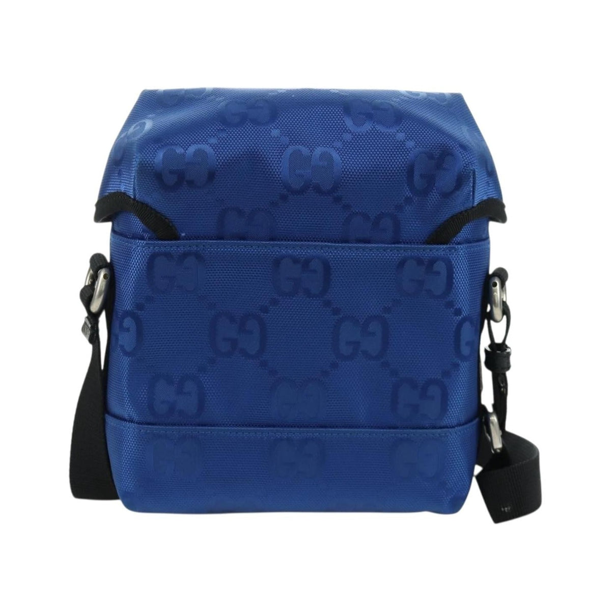 Gucci Off The Grid Buckle Messenger GG Econyl, Blue, Canvas, Handbag