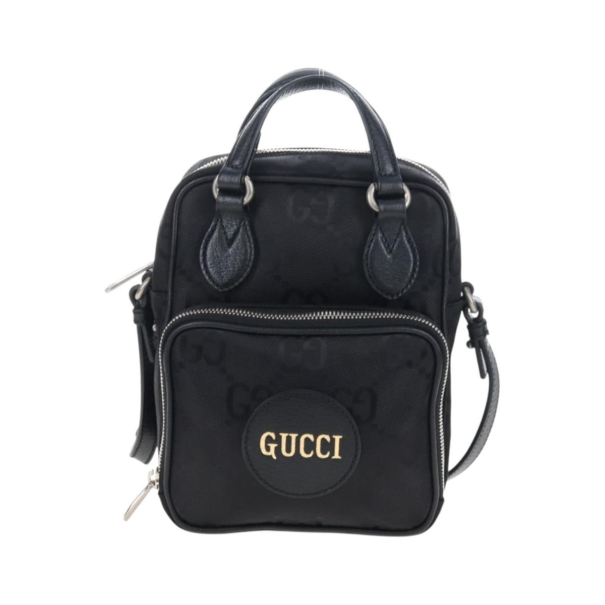 Gucci Off the Grid Messenger GG Econyl, Black, Canvas, Handbag