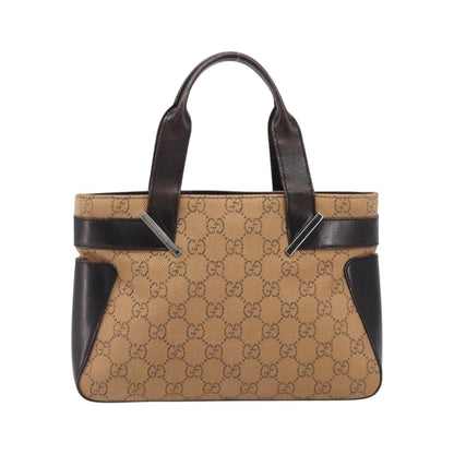 Gucci Open Tote GG Canvas and Leather, Beige, Canvas, Handbag
