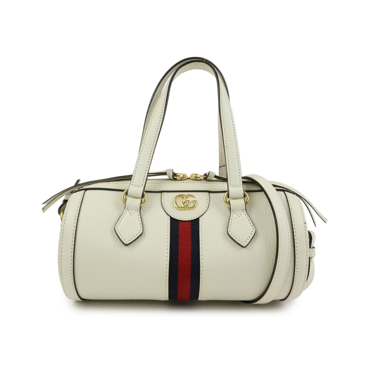 Gucci Ophidia Boston Leather, White, Leather, Handbag