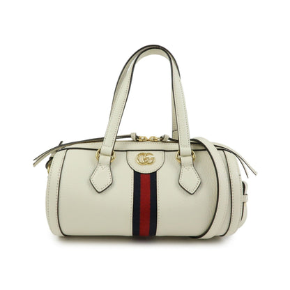 Gucci Ophidia Boston Leather, White, Leather, Handbag