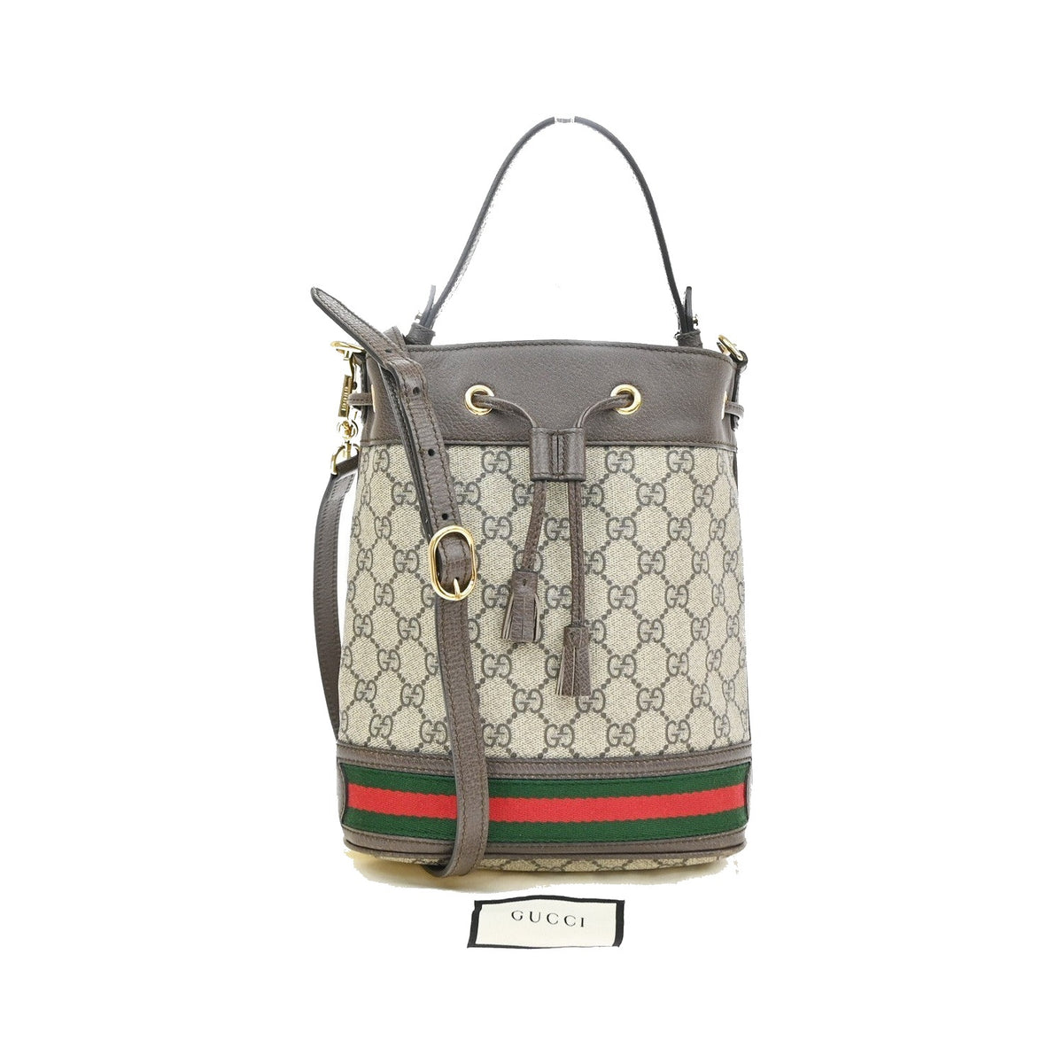 Gucci Ophidia Bucket GG Coated Canvas, Brown, Canvas, Handbag