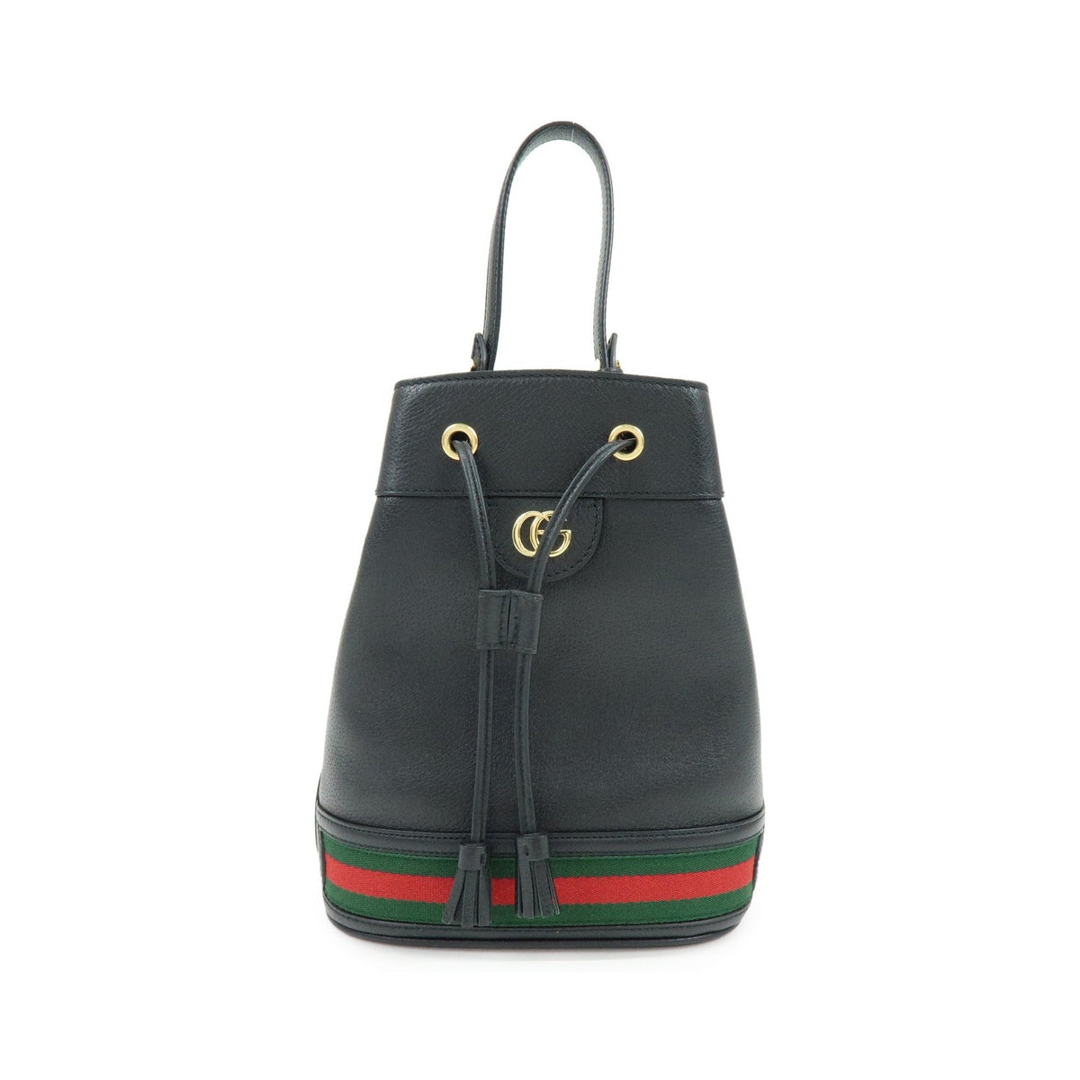 Gucci Ophidia Bucket Leather, Black, Leather, Handbag