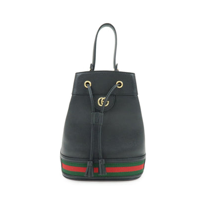 Gucci Ophidia Bucket Leather, Black, Leather, Handbag