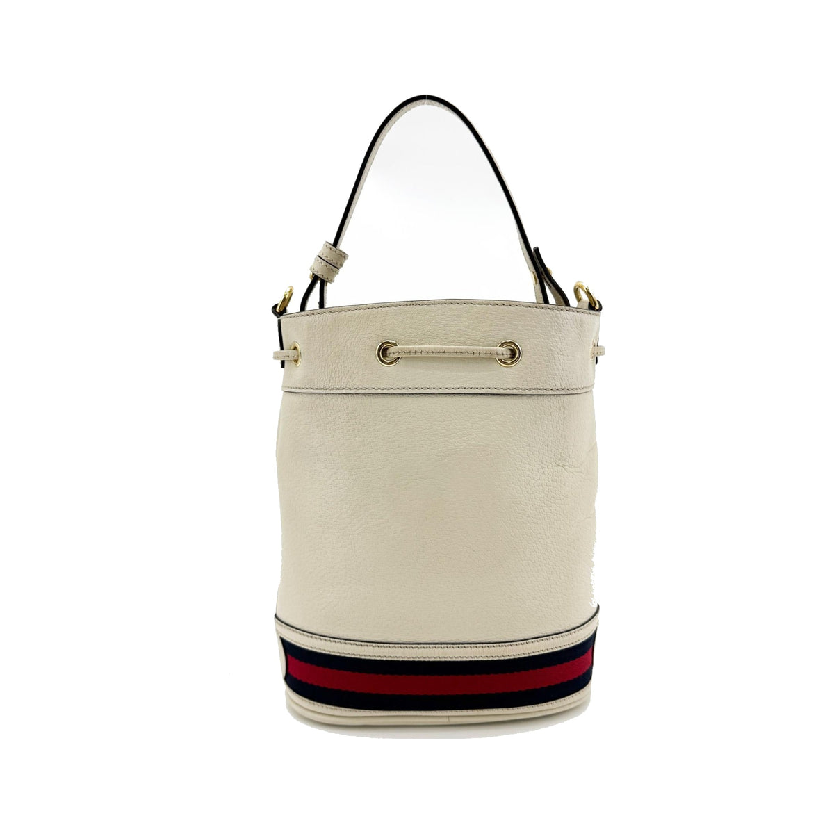 Gucci Ophidia Bucket Leather, White, Leather, Handbag