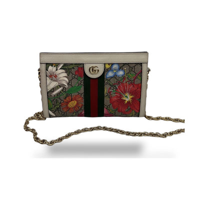 Gucci Ophidia Chain Flora GG Coated Canvas, Multicolour, Canvas, Shoulder Bag