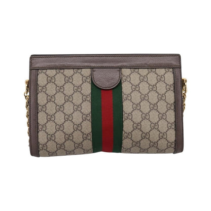 Gucci Ophidia Chain GG Coated Canvas, Beige, Canvas, Shoulder Bag