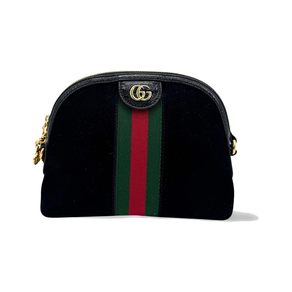 Gucci Ophidia Dome Suede, Black, Velvet, Shoulder Bag