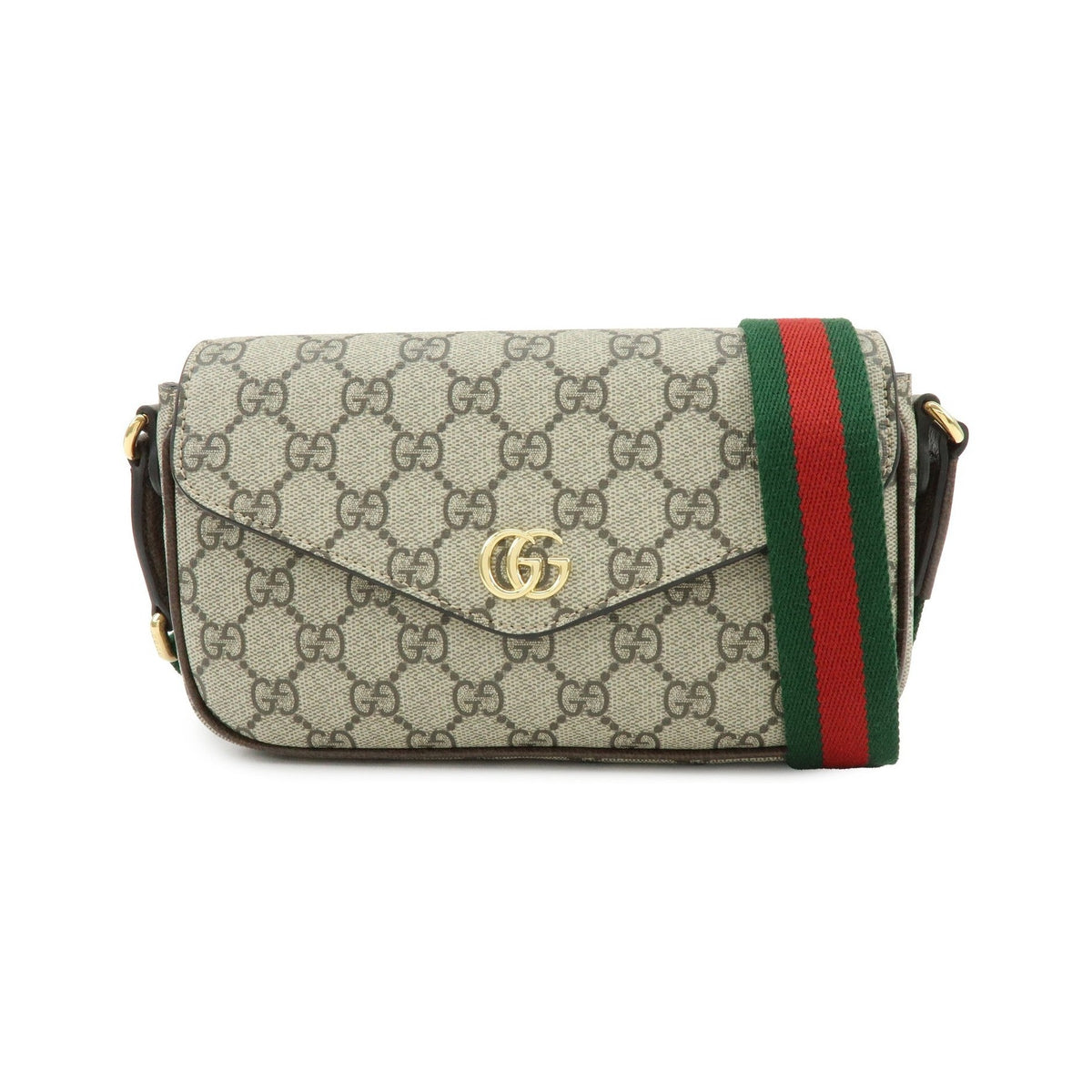 Gucci Ophidia Envelope Flap GG Coated Canvas, Beige, Canvas, Shoulder Bag