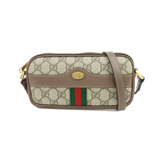 Gucci Ophidia GG Coated Canvas, Brown, Leather, Crossbody Bag