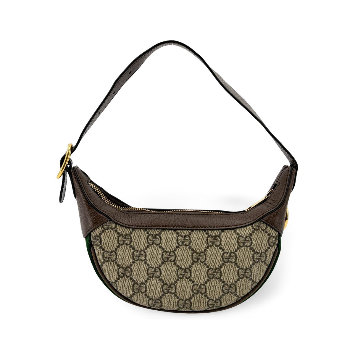 Gucci Ophidia Half Moon GG Coated Canvas, Brown, Canvas, Handbag