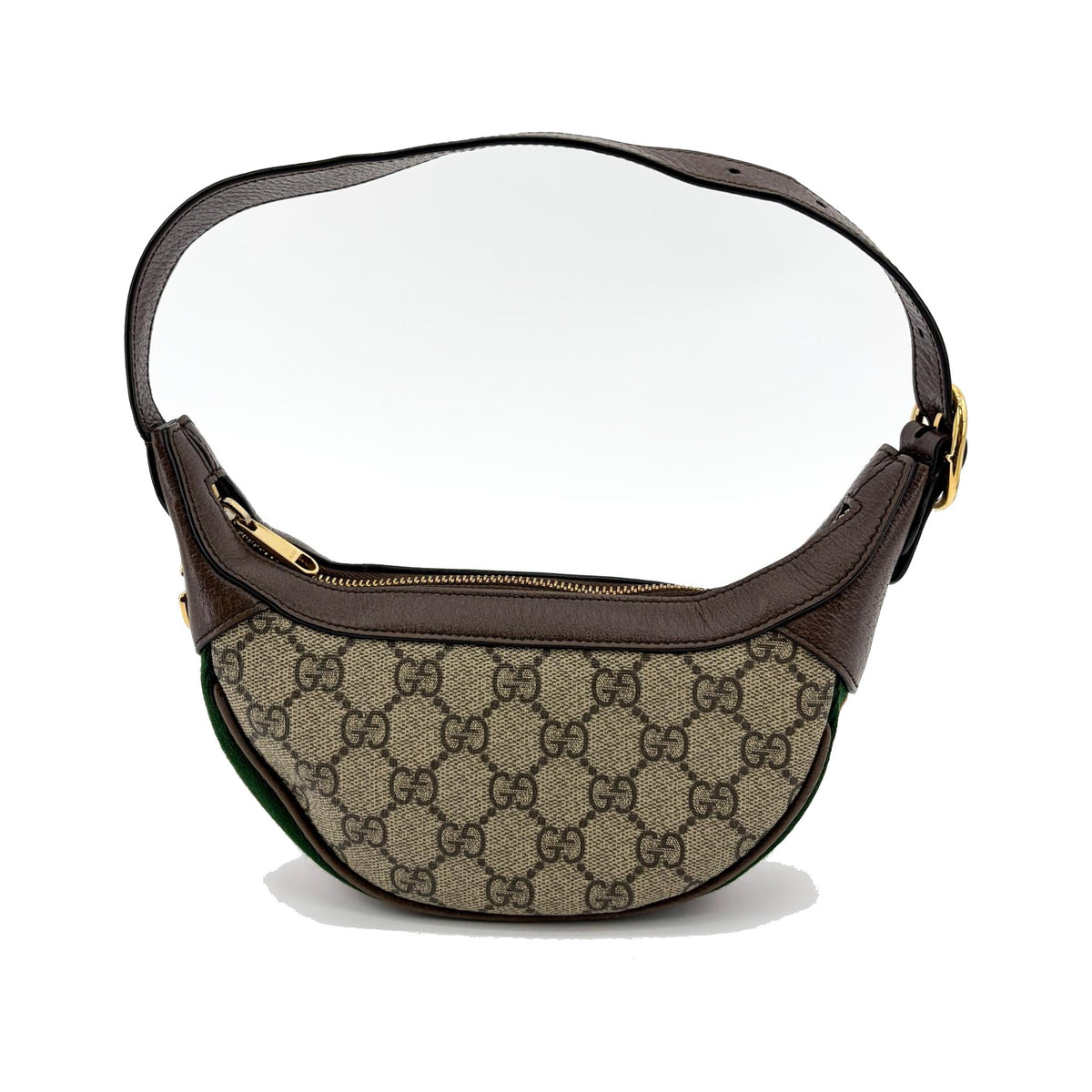 Gucci Ophidia Half Moon GG Coated Canvas, Brown, Canvas, Handbag