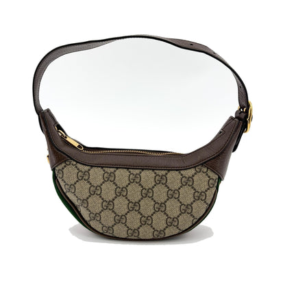 Gucci Ophidia Half Moon GG Coated Canvas, Brown, Canvas, Handbag