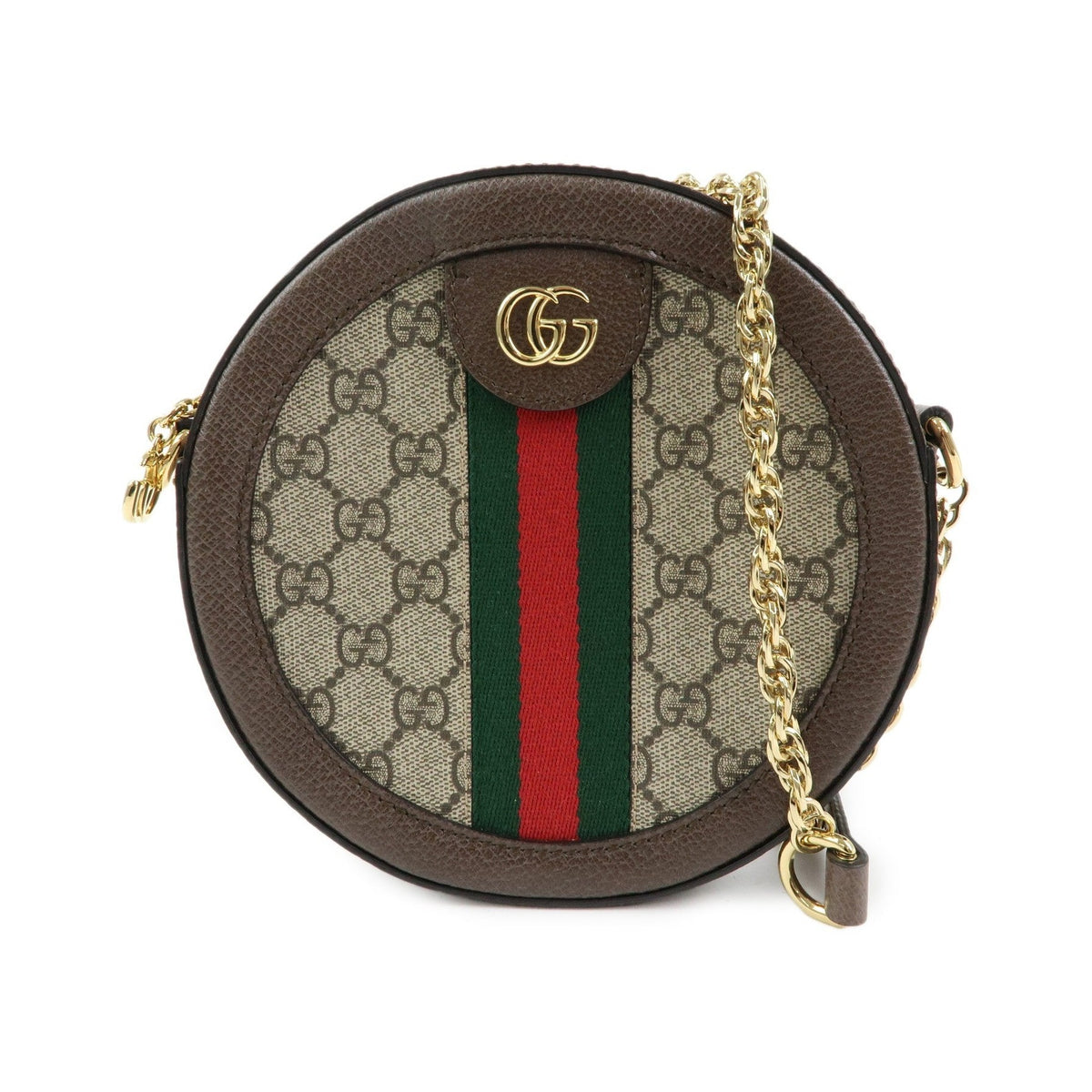 Gucci Ophidia Round GG Coated Canvas, Beige, Canvas, Shoulder Bag
