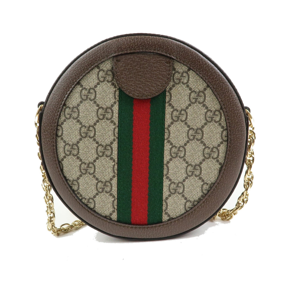 Gucci Ophidia Round GG Coated Canvas, Beige, Canvas, Shoulder Bag