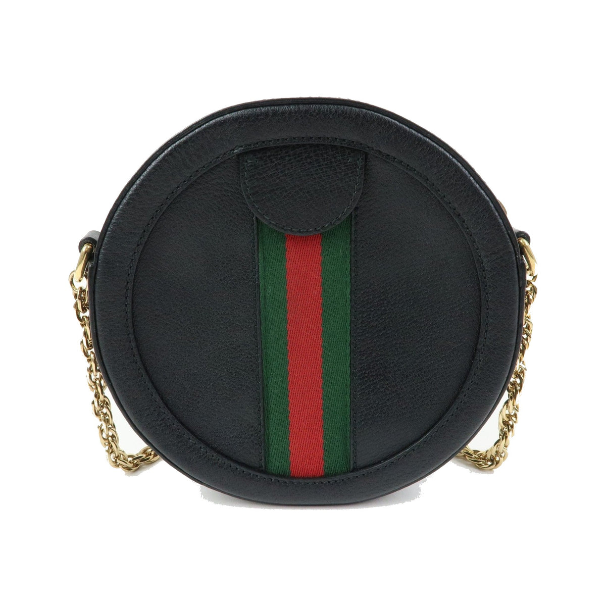 Gucci Ophidia Round Leather, Black, Leather, Shoulder Bag