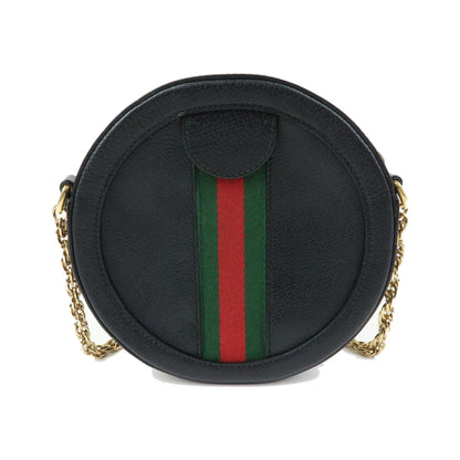 Gucci Ophidia Round Leather, Black, Leather, Shoulder Bag