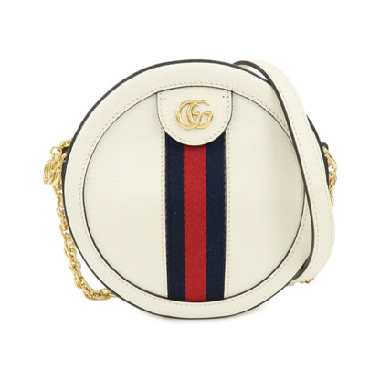 Gucci Ophidia Round Leather, White, Leather, Shoulder Bag