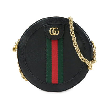 Gucci Ophidia Round Leather, Black, Leather, Shoulder Bag