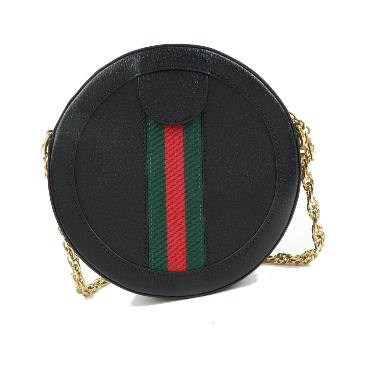 Gucci Ophidia Round Leather, Black, Leather, Shoulder Bag