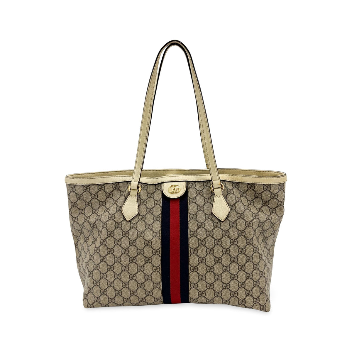 Gucci Ophidia Shopping GG Coated Canvas, Beige, Canvas, Tote Bag
