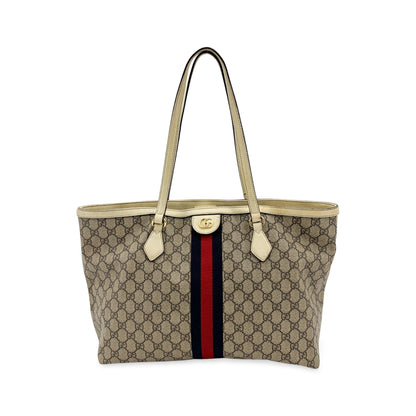 Gucci Ophidia Shopping GG Coated Canvas, Beige, Canvas, Tote Bag
