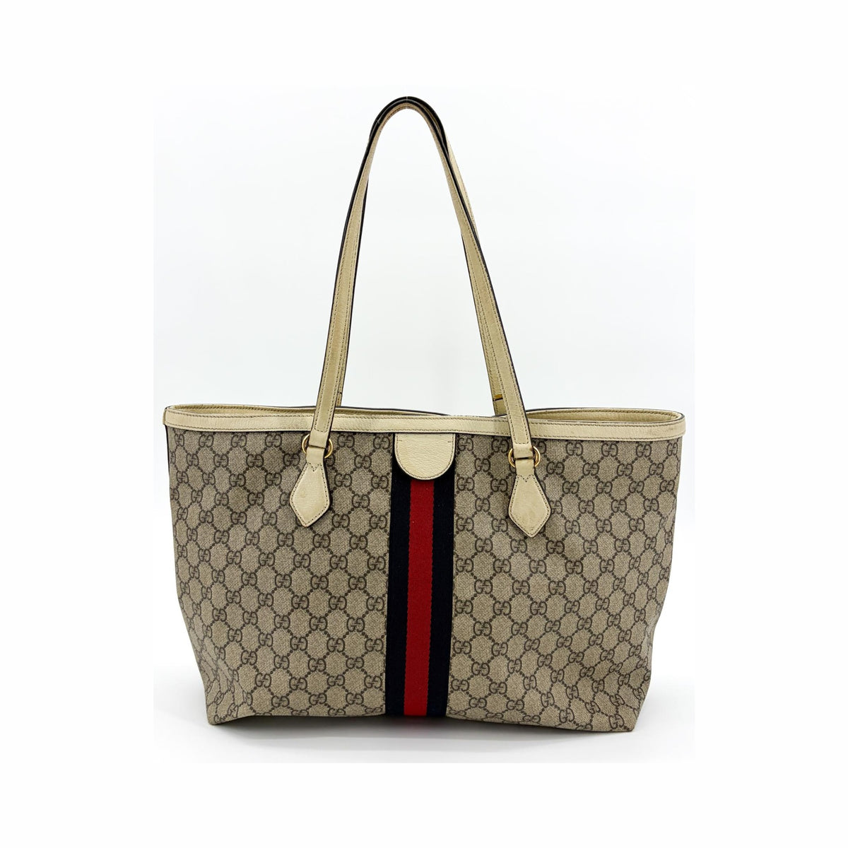 Gucci Ophidia Shopping GG Coated Canvas, Beige, Canvas, Tote Bag