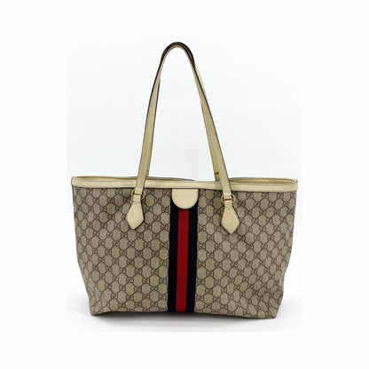 Gucci Ophidia Shopping GG Coated Canvas, Beige, Canvas, Tote Bag
