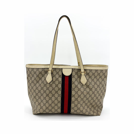 Gucci Ophidia Shopping GG Coated Canvas, Beige, Canvas, Tote Bag