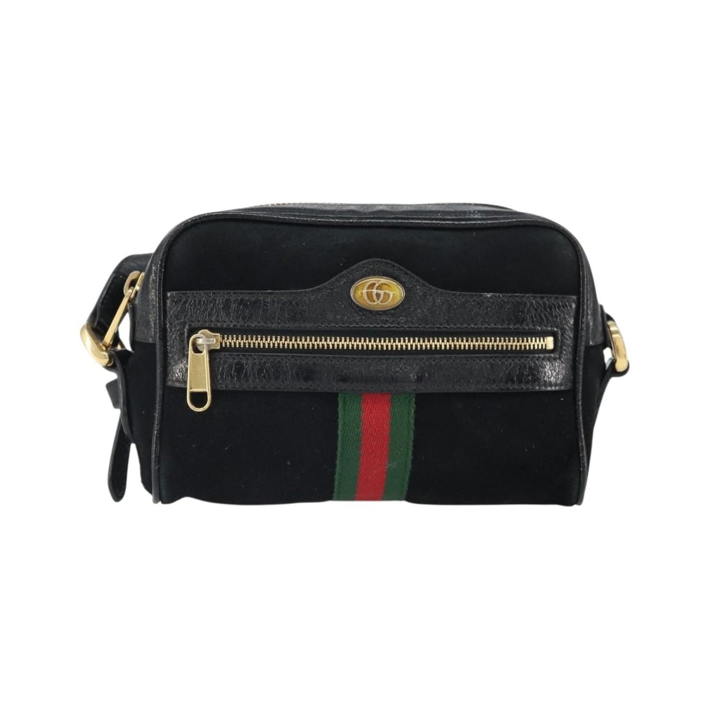 Gucci Ophidia Suede, Black, Suede, Shoulder Bag