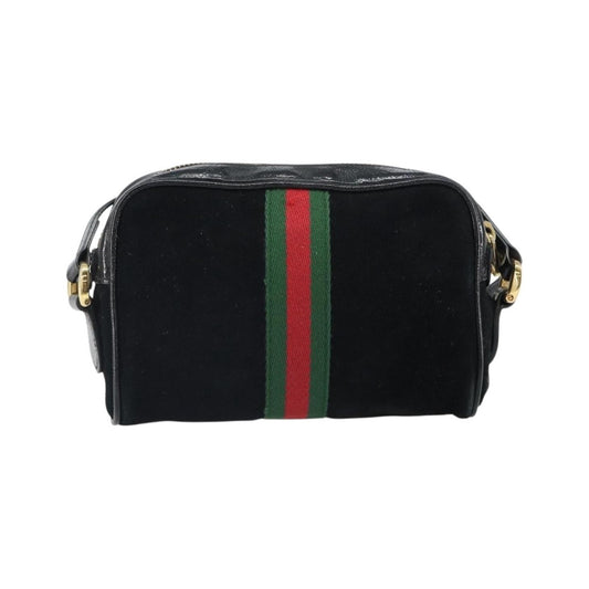 Gucci Ophidia Suede, Black, Suede, Shoulder Bag