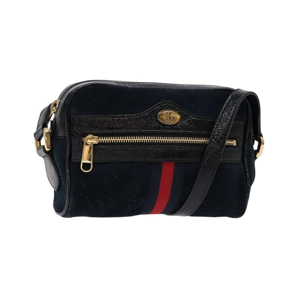 Gucci Ophidia Suede, Navy, Suede, Shoulder Bag