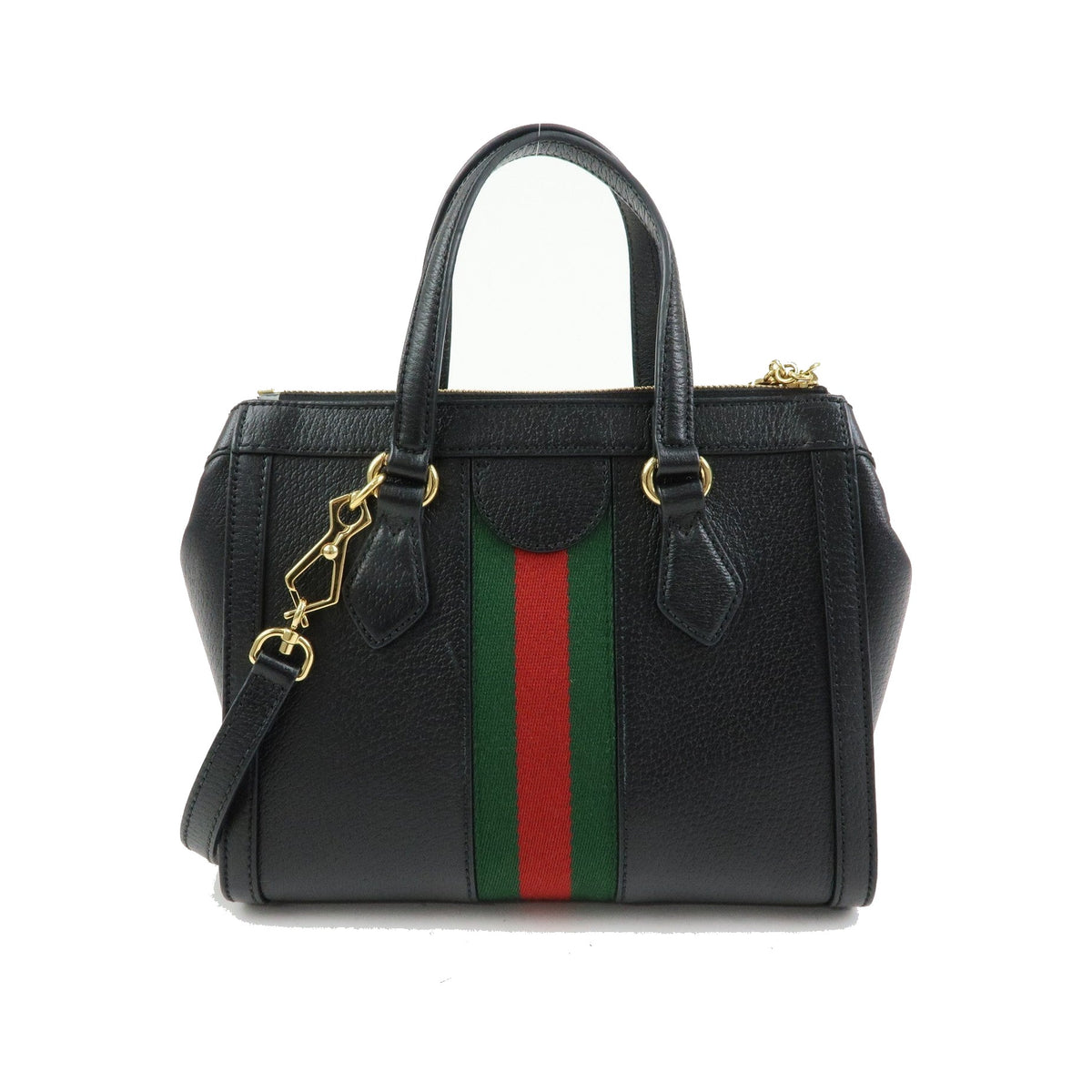 Gucci Ophidia Top Handle Leather, Black, Leather, Tote Bag