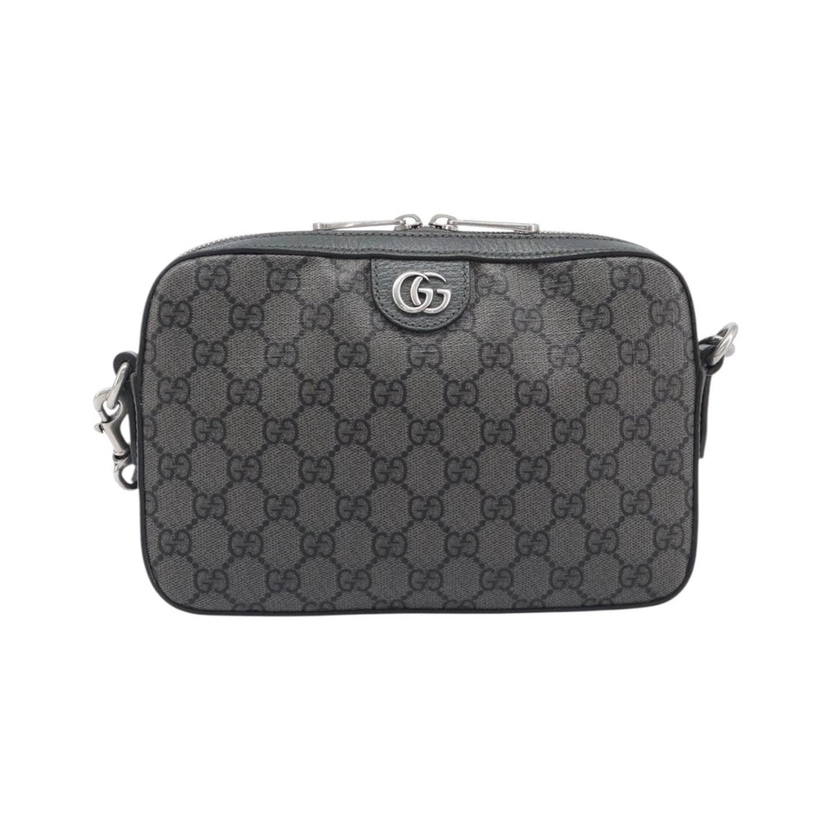 Gucci Ophidia Zip Wristlet GG Coated Canvas, Gray, Canvas, Shoulder Bag