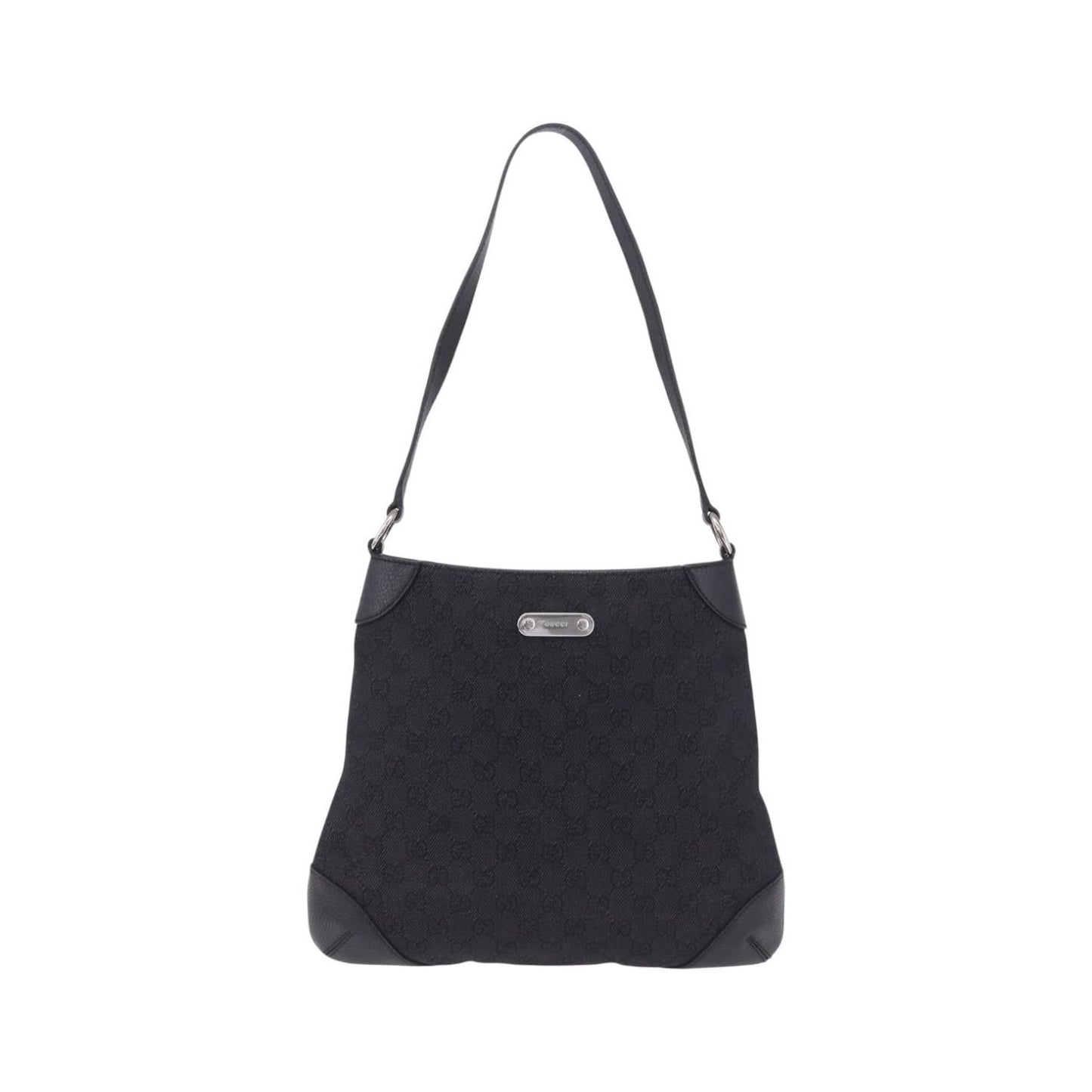 Gucci Original Messenger GG Canvas and leather, Black, Canvas, Shoulder Bag