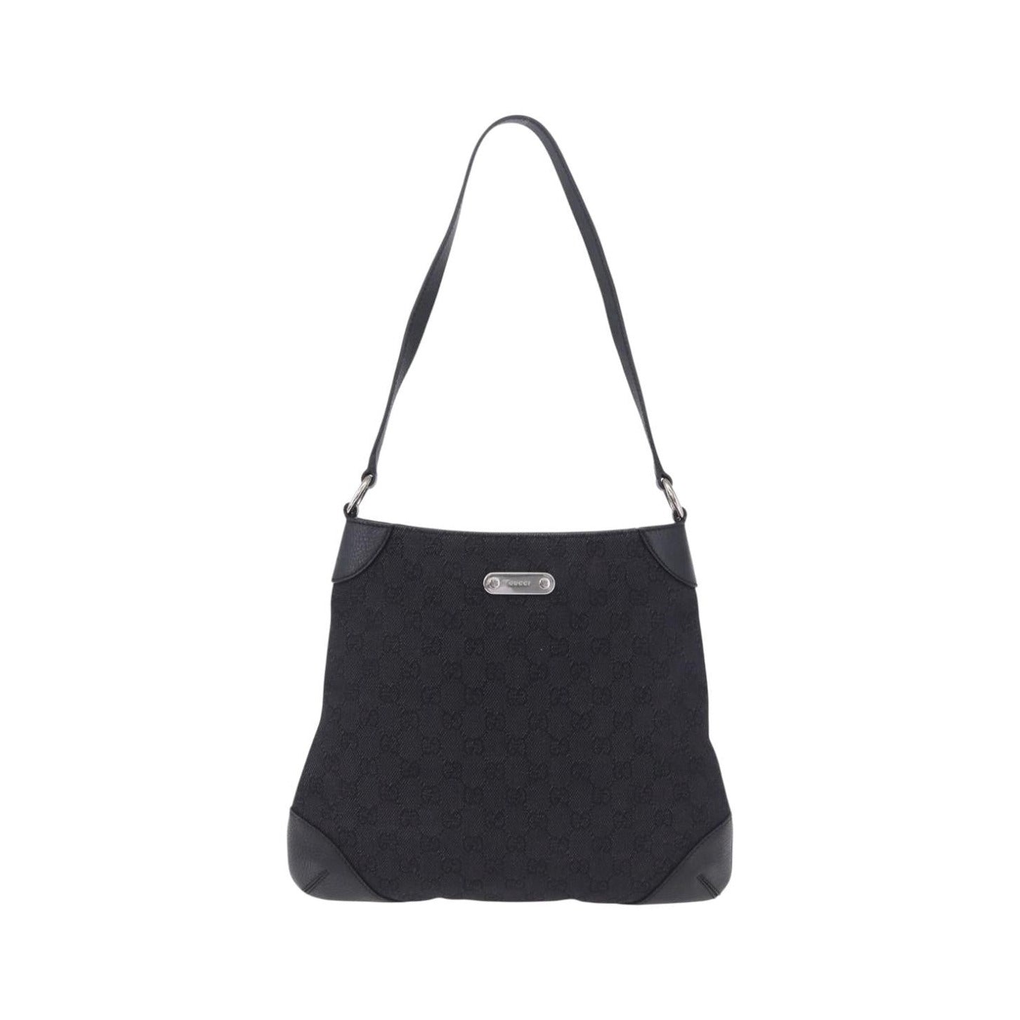 Gucci Original Messenger GG Canvas and leather, Black, Canvas, Shoulder Bag