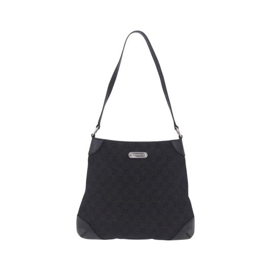 Gucci Original Messenger GG Canvas and leather, Black, Canvas, Shoulder Bag