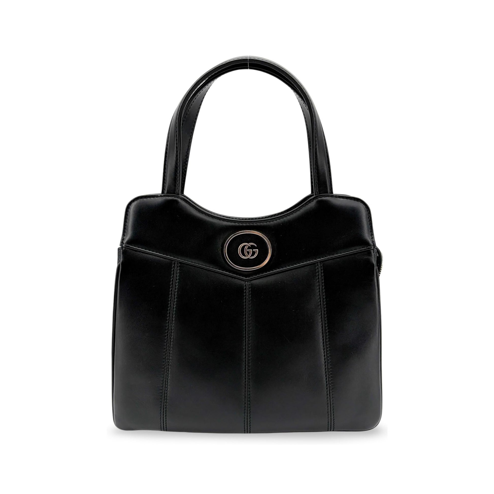 Gucci Petite GG Quilted Leather, Black, Leather, Tote Bag