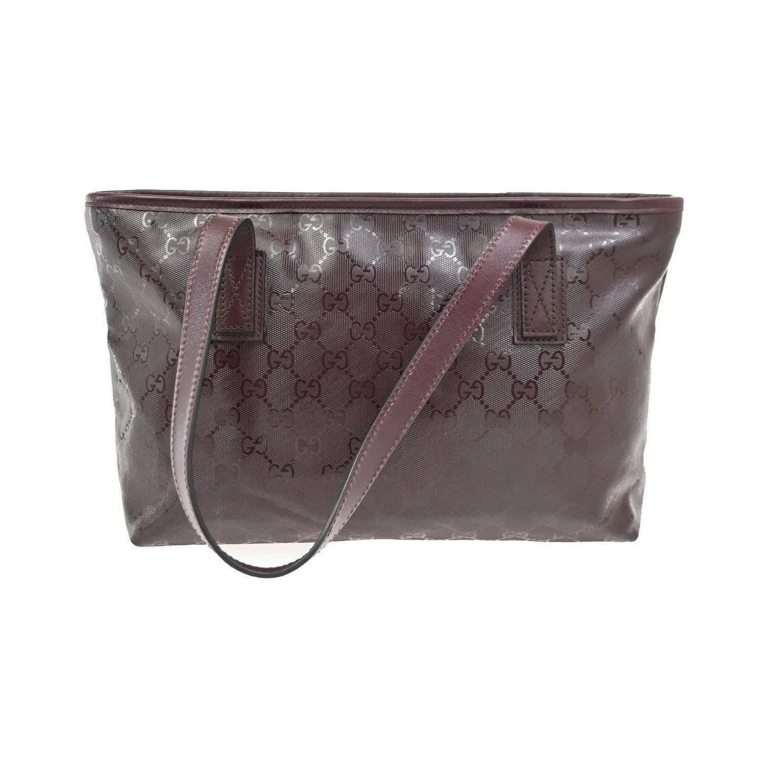 Gucci Plus Tote GG Imprime, Burgundy, PVC, Shoulder Bag