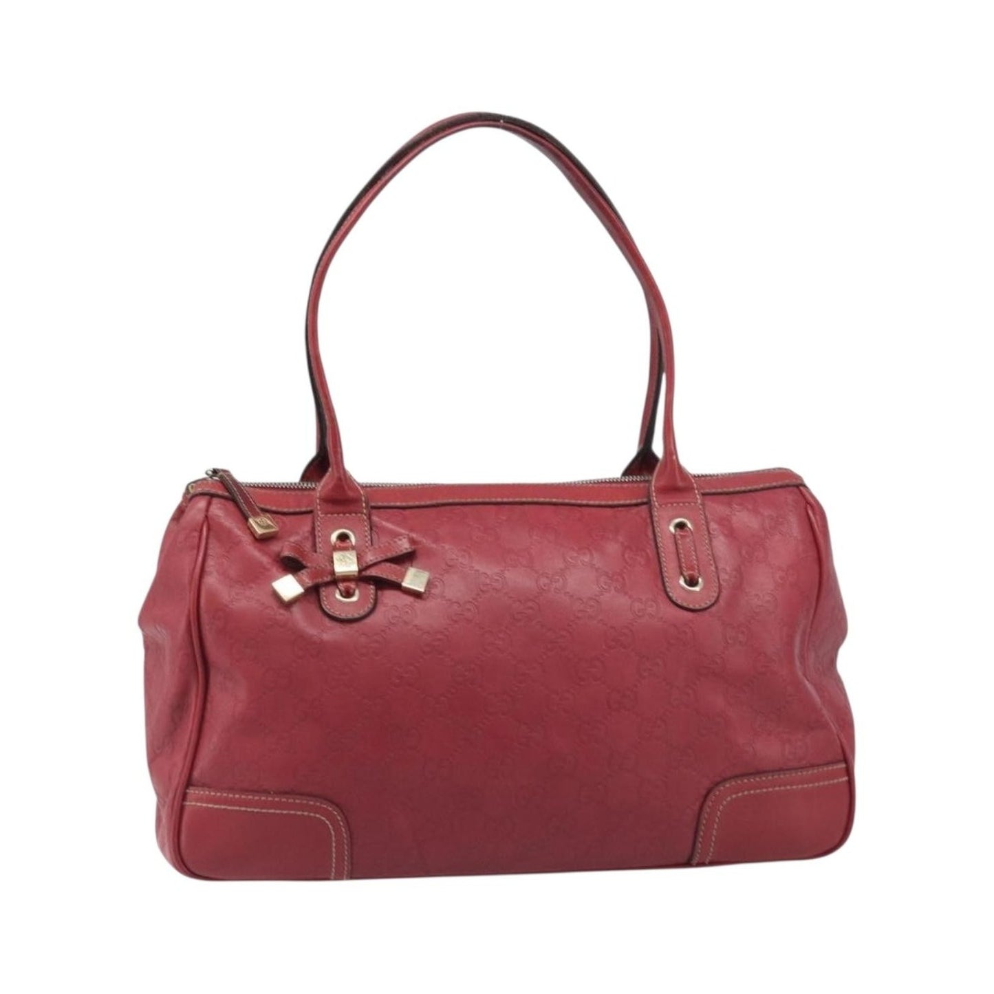 Gucci Princy Boston Guccissima Leather, Red, Leather, Handbag