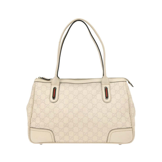 Gucci Princy Zip Tote GG Canvas and leather, White, Leather, Tote Bag