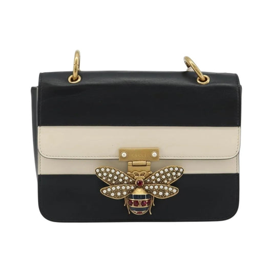 Gucci Queen Margaret Flap Colorblock Leather, Black, Leather, Shoulder Bag