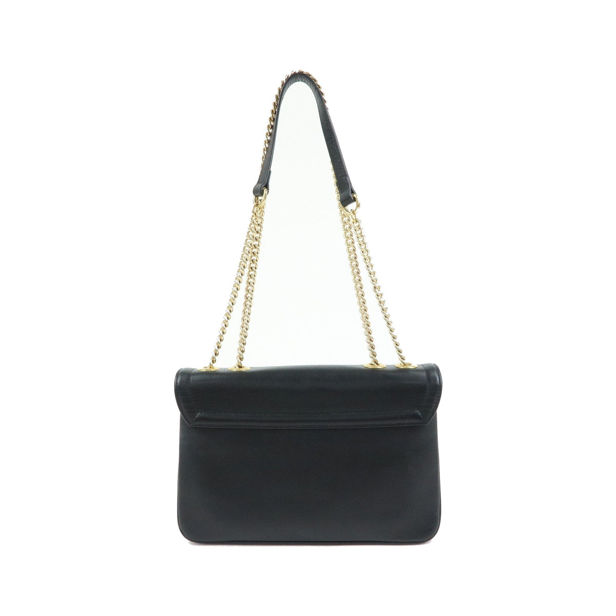 Gucci Rajah Chain Leather, Black, Leather, Tote Bag