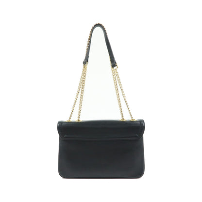 Gucci Rajah Chain Leather, Black, Leather, Tote Bag