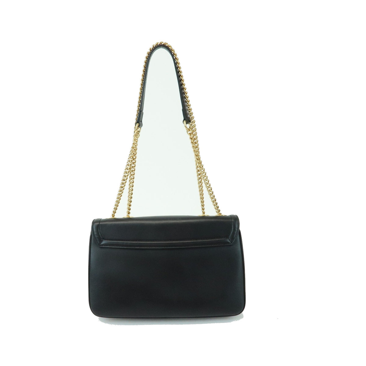 Gucci Rajah Chain Leather, Black, Leather, Tote Bag