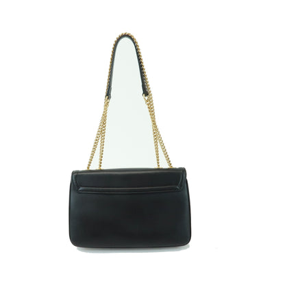 Gucci Rajah Chain Leather, Black, Leather, Tote Bag