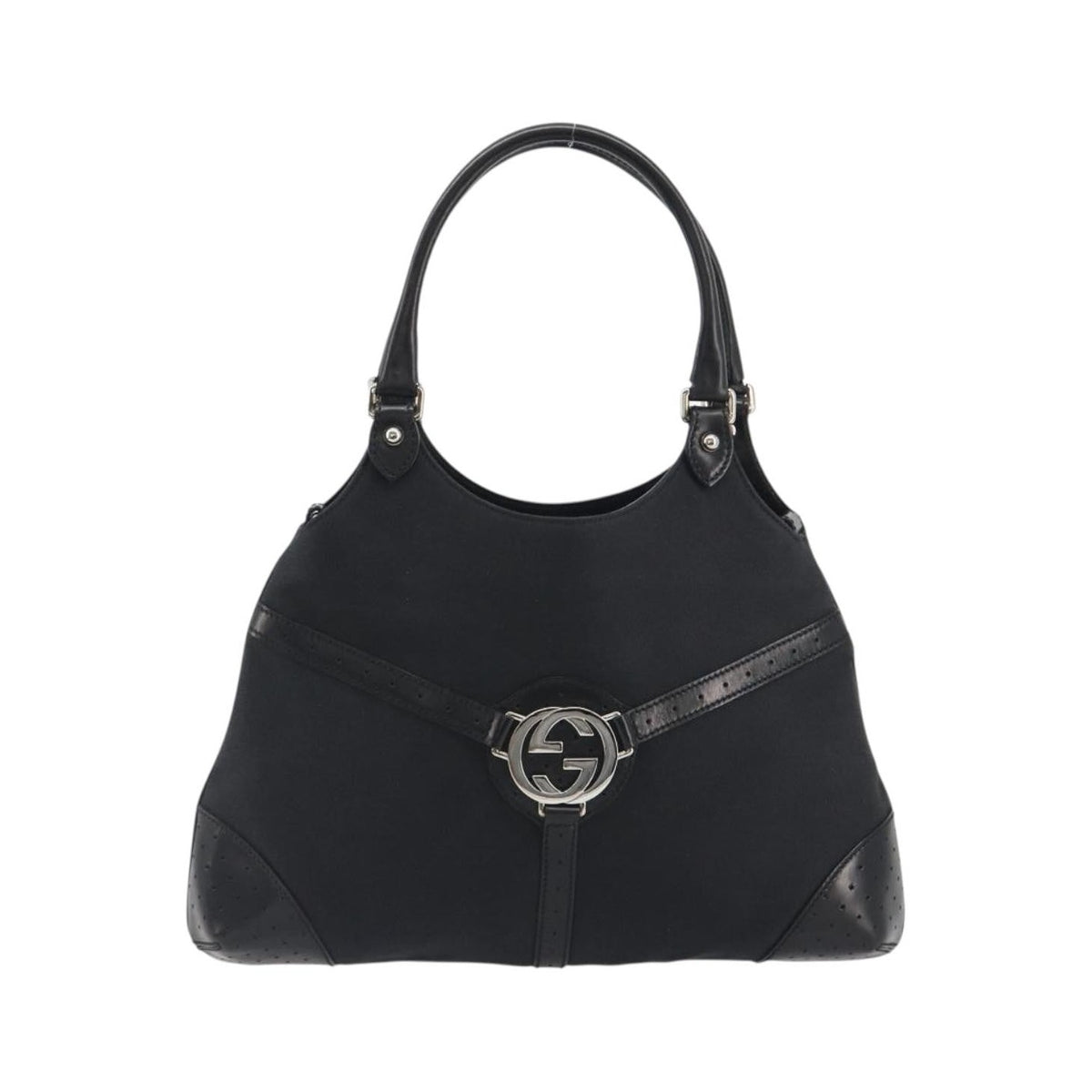Gucci Reins Web Canvas, Black, Canvas, Shoulder Bag