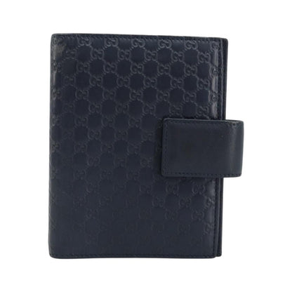 Gucci Ring Agenda Cover Guccissima Leather, Navy, Leather, Briefcase