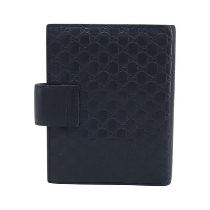 Gucci Ring Agenda Cover Guccissima Leather, Navy, Leather, Briefcase