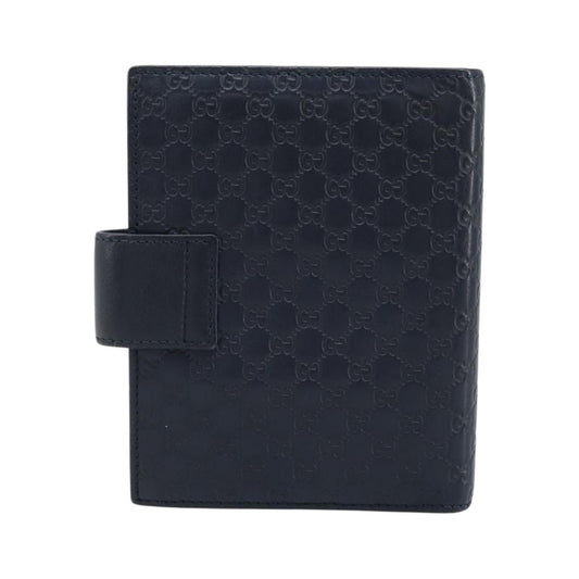 Gucci Ring Agenda Cover Guccissima Leather, Navy, Leather, Briefcase